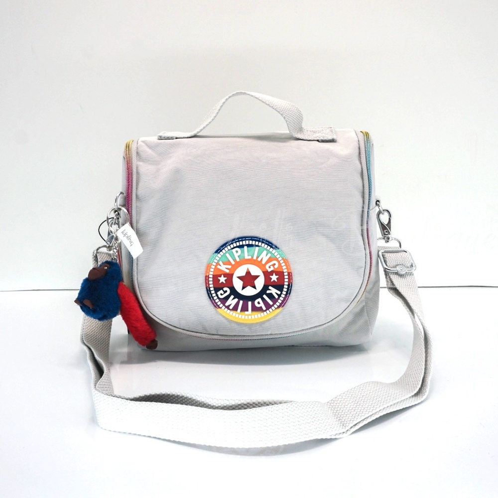Kipling New Kichirou Insulated Lunch Bag KI9431 Polyamide Truly Grey Rainbow $59